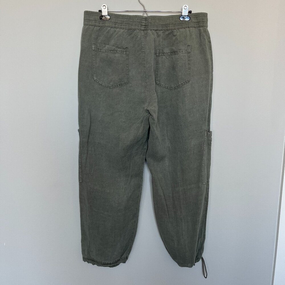 C&C California Sage Green Linen Cargo Jogger XL - Picture 4 of 6